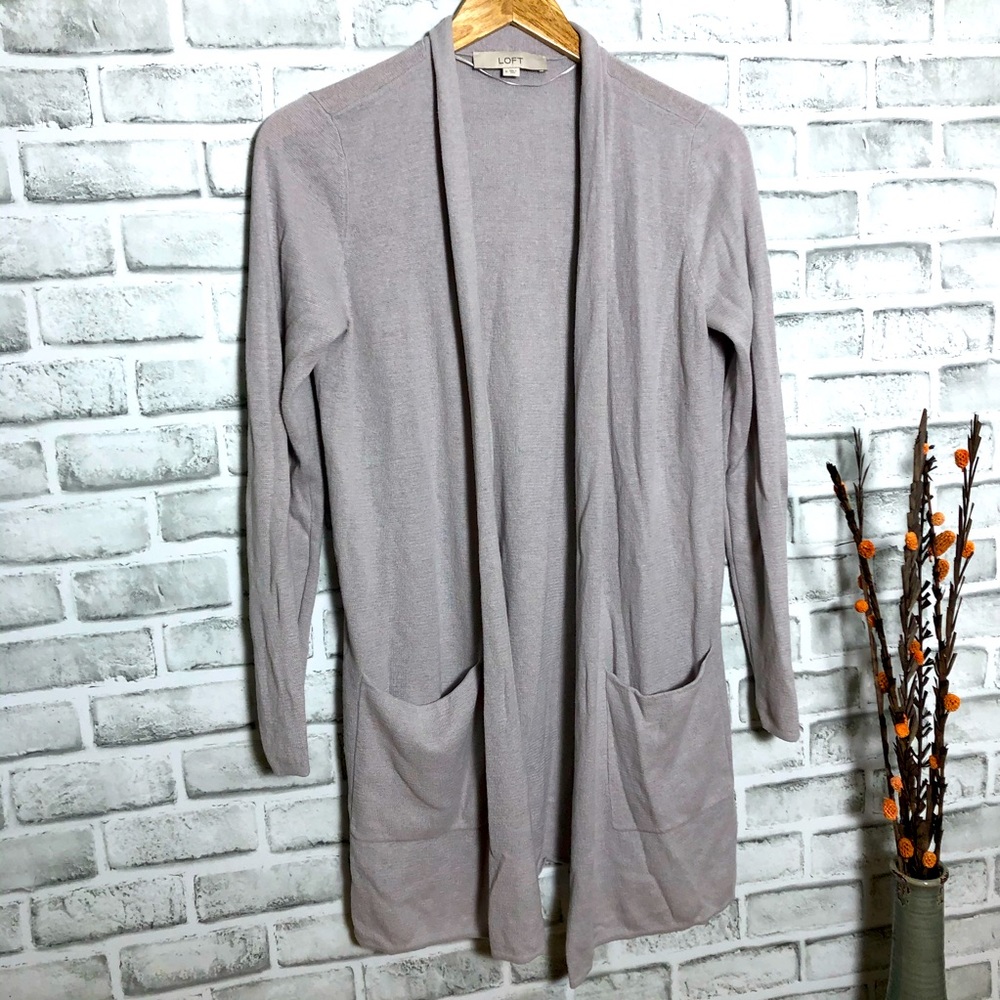 NWOT Loft knit long open cardigan Size M